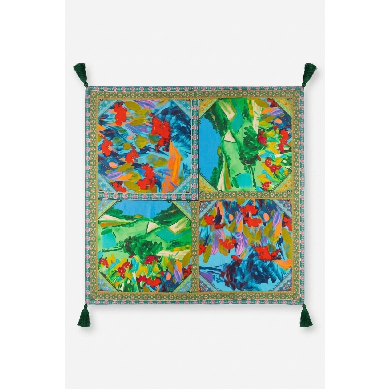 New Johnny Was Women's Torenia Silk Scarf In Green